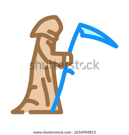 grim reaper mortality color icon vector. grim reaper mortality sign. isolated symbol illustration