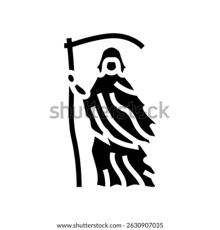 grim reaper mortality glyph icon vector. grim reaper mortality sign. isolated symbol illustration