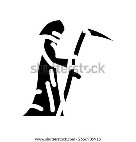 grim reaper mortality glyph icon vector. grim reaper mortality sign. isolated symbol illustration