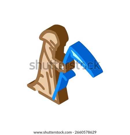 grim reaper mortality isometric icon vector. grim reaper mortality sign. isolated symbol illustration
