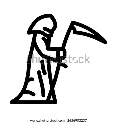 grim reaper mortality line icon vector. grim reaper mortality sign. isolated contour symbol black illustration