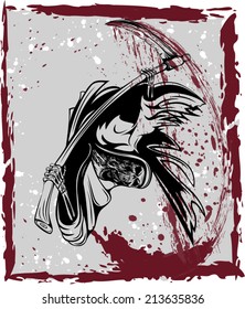 Grim reaper on bloody background