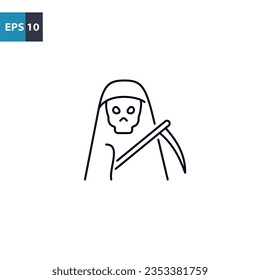Grim reaper outline icon Vector illustration
