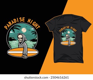 grimmige Reaper Paradies Nacht T-Shirt Design