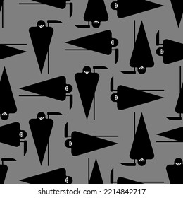 Grim Reaper Pattern seamless. Death Background. Vector texture