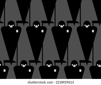 Grim Reaper Pattern seamless. Death Background. Vector texture