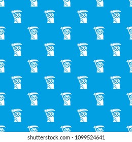 Grim reaper pattern vector seamless blue repeat for any use
