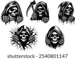 grim reaper peeking from wall