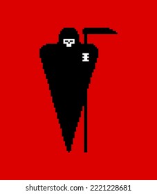 Grim Reaper Pixel Kunst. 8 Bit Death Symbol. pixelige Vektorgrafik