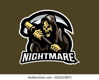 Grim Reaper Premium Halloween Logo Vector Illustration