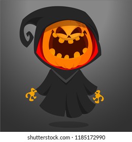 Grim reaper pumpkin cartoon
