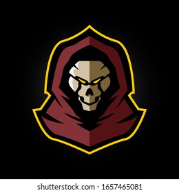grim reaper with purple hoodie for  e sports logo