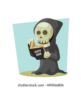 grim reaper reading death book 