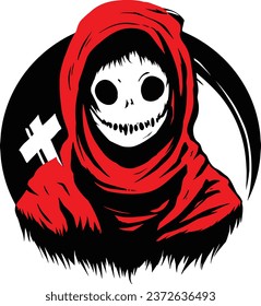 Grim Reaper with a Red Hood illustration