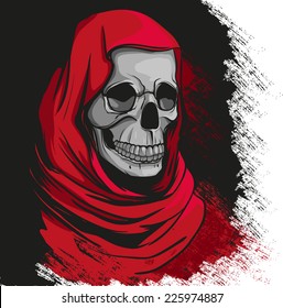 Grim reaper in red robe portrait