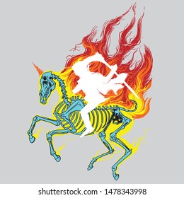 Grim Reaper Riding A Burning Horse