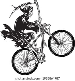 Grim Reaper Riding A Mountain Bike