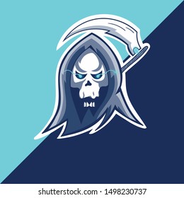 Grim reaper with scythe. esport and mascor logo. 