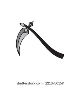 Grim reaper sickle in simple style on Halloween. Suitable vector for design content and illustration in Halloween Event