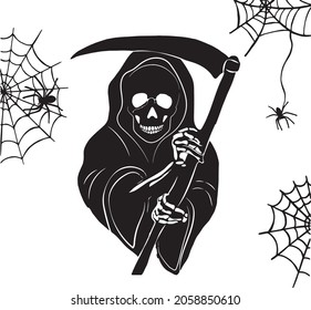 grim Reaper. silhouette graph. vector. eps. halloween	