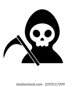 Grim Reaper silhouette icon. Vector.