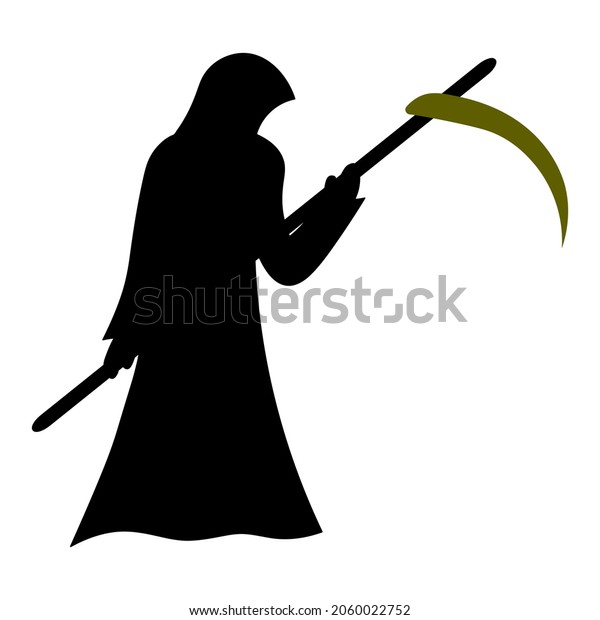 Grim Reaper Silhouette Paranormal Entity Hooded Stock Vector (Royalty ...