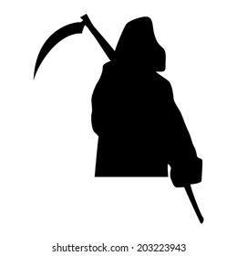 Grim Reaper Silhouette Vector Drawing