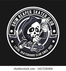 Grim Reaper Skater Club Badge Design
