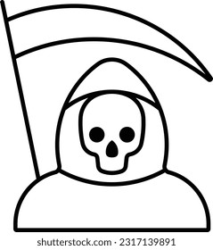 grim reaper skull creepy ghostly Outline