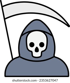 grim reaper skull creepy ghostly Outline