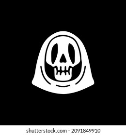 Grim reaper skull head. illustration for t shirt, poster, logo, sticker, or apparel merchandise.