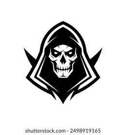 Grim Reaper Skull Logo Vector Illustration, Grim reaper logo for your design