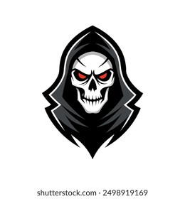 Grim Reaper Totenschädel Logo Vektorgrafik, Grim Reaper Logo für Ihr Design