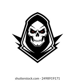 Grim Reaper Totenschädel Logo Vektorgrafik, Grim Reaper Logo für Ihr Design