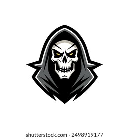 Grim Reaper Totenschädel Logo Vektorgrafik, Grim Reaper Logo für Ihr Design