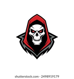 Grim Reaper Totenschädel Logo Vektorgrafik, Grim Reaper Logo für Ihr Design