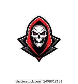 Grim Reaper Totenschädel Logo Vektorgrafik, Grim Reaper Logo für Ihr Design