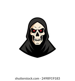 Grim Reaper Totenschädel Logo Vektorgrafik, Grim Reaper Logo für Ihr Design