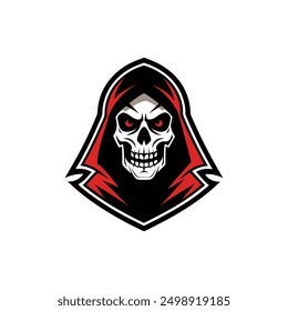 Grim Reaper Totenschädel Logo Vektorgrafik, Grim Reaper Logo für Ihr Design