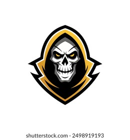 Grim Reaper Totenschädel Logo Vektorgrafik, Grim Reaper Logo für Ihr Design