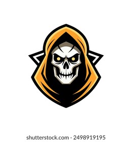 Grim Reaper Totenschädel Logo Vektorgrafik, Grim Reaper Logo für Ihr Design