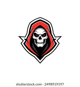 Grim Reaper Totenschädel Logo Vektorgrafik, Grim Reaper Logo für Ihr Design