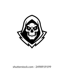 Grim Reaper Totenschädel Logo Vektorgrafik, Grim Reaper Logo für Ihr Design