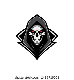 Grim Reaper Totenschädel Logo Vektorgrafik, Grim Reaper Logo für Ihr Design