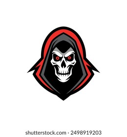 Grim Reaper Totenschädel Logo Vektorgrafik, Grim Reaper Logo für Ihr Design