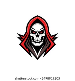 Grim Reaper Totenschädel Logo Vektorgrafik, Grim Reaper Logo für Ihr Design