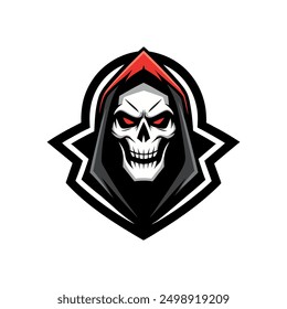 Grim Reaper Totenschädel Logo Vektorgrafik, Grim Reaper Logo für Ihr Design