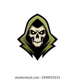 Grim Reaper Totenschädel Logo Vektorgrafik, Grim Reaper Logo für Ihr Design