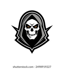 Grim Reaper Totenschädel Logo Vektorgrafik, Grim Reaper Logo für Ihr Design