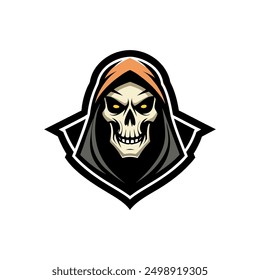 Grim Reaper Totenschädel Logo Vektorgrafik, Grim Reaper Logo für Ihr Design